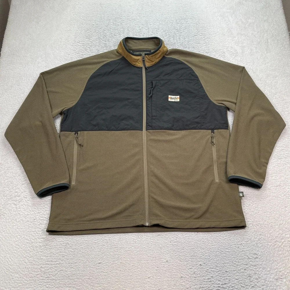 Howler Bros Talisman Grid Fleece Jacket Mens Size XL Olive Full Zip Outdoor - Picture 1 of 11